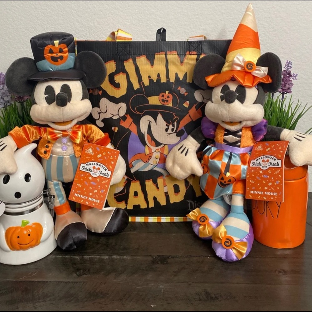 Disney Parks Mickey & Minnie Halloween Plush +